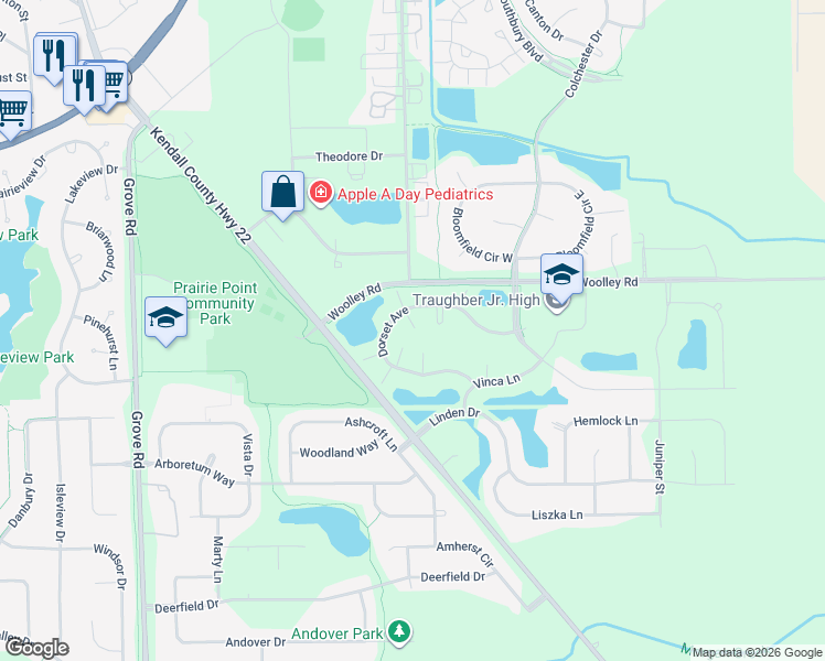 map of restaurants, bars, coffee shops, grocery stores, and more near 188 Dorset Avenue in Oswego