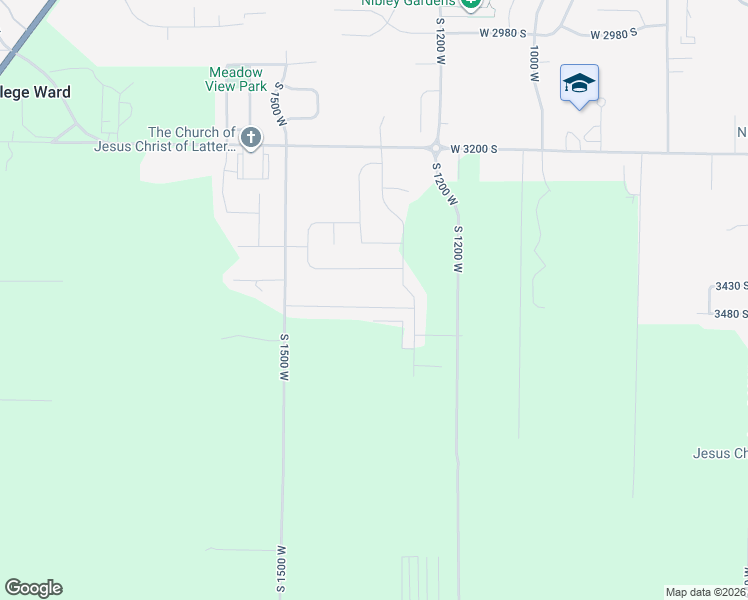 map of restaurants, bars, coffee shops, grocery stores, and more near 1372 West 3390 South in Nibley