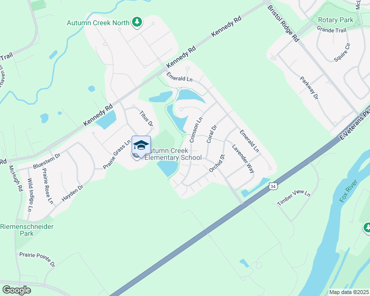 map of restaurants, bars, coffee shops, grocery stores, and more near 1469 Crimson Lane in Yorkville