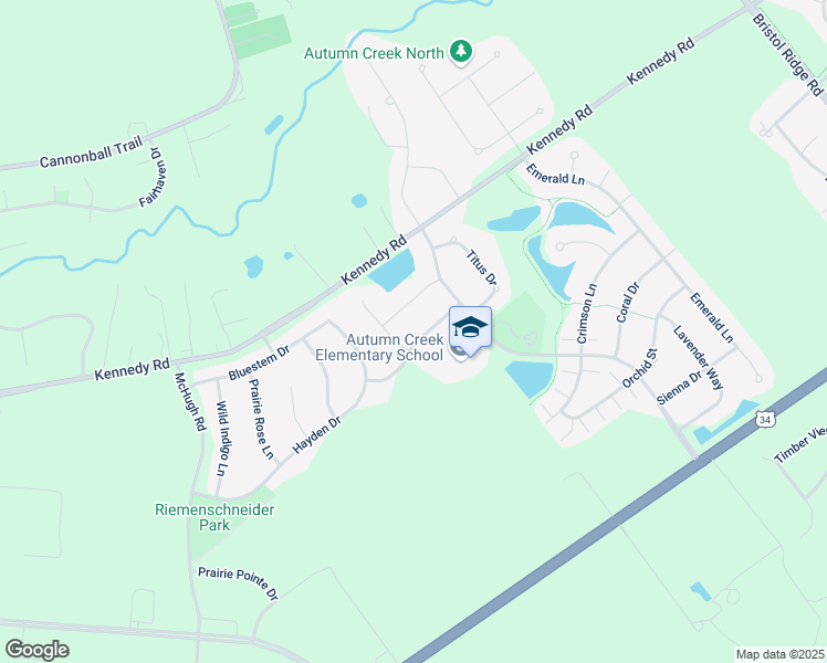 map of restaurants, bars, coffee shops, grocery stores, and more near 2141 Prairie Grass Lane in Yorkville