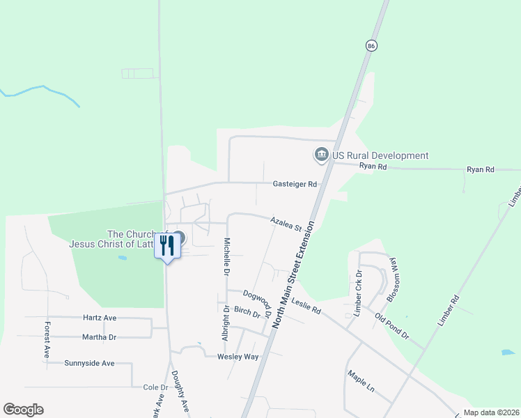 map of restaurants, bars, coffee shops, grocery stores, and more near 740-898 Azalea Drive in Meadville