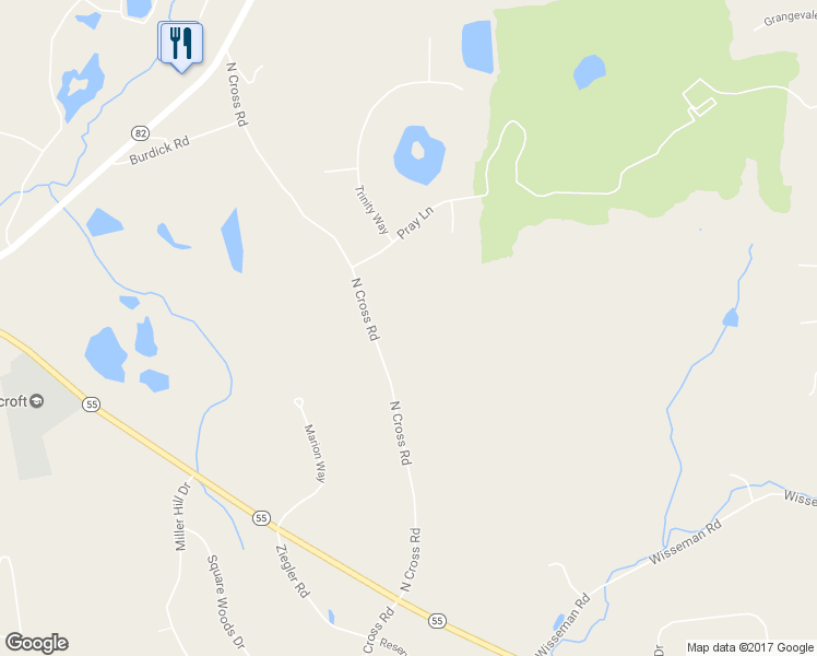 map of restaurants, bars, coffee shops, grocery stores, and more near 100 North Cross Road in Lagrangeville