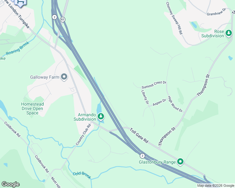 map of restaurants, bars, coffee shops, grocery stores, and more near 45 Toll Gate Road in Glastonbury