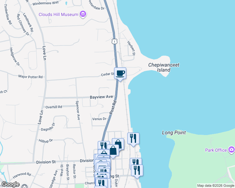 map of restaurants, bars, coffee shops, grocery stores, and more near in 