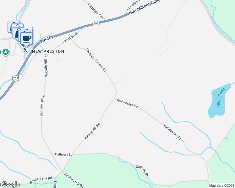 map of restaurants, bars, coffee shops, grocery stores, and more near 148 Kinney Hill Road in Washington