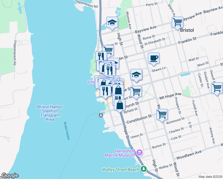 map of restaurants, bars, coffee shops, grocery stores, and more near in Bristol