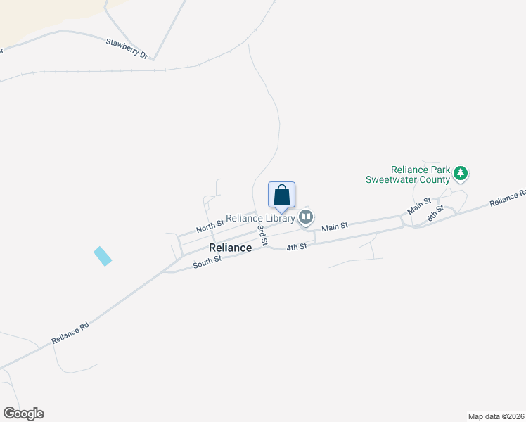 map of restaurants, bars, coffee shops, grocery stores, and more near Reliance Landfill Road in Rock Springs