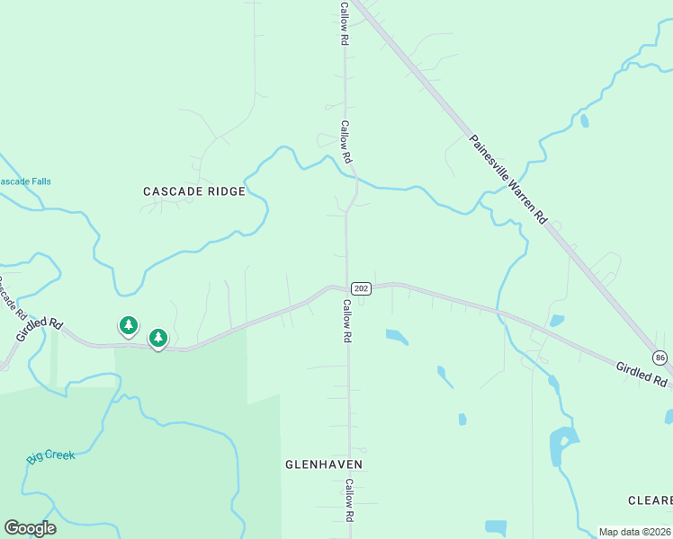 map of restaurants, bars, coffee shops, grocery stores, and more near 7286 Callow Road in Painesville