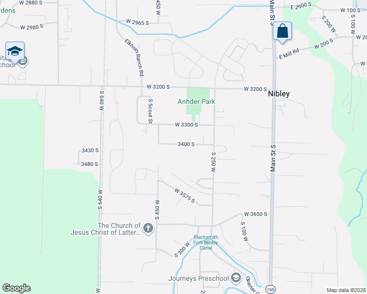 map of restaurants, bars, coffee shops, grocery stores, and more near 362 West 3400 South in Nibley