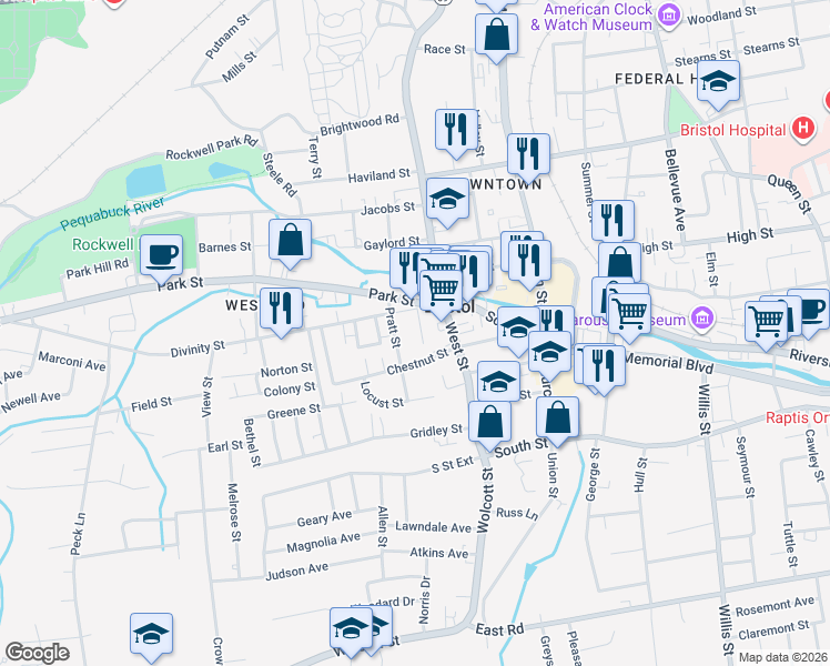 map of restaurants, bars, coffee shops, grocery stores, and more near 13 Landry Street in Bristol
