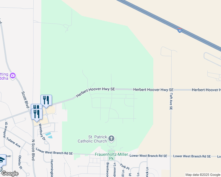 map of restaurants, bars, coffee shops, grocery stores, and more near 4670 Herbert Hoover Hwy SE in Iowa City