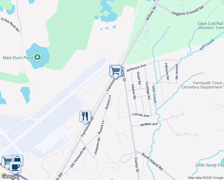map of restaurants, bars, coffee shops, grocery stores, and more near 661 Yarmouth Road in Barnstable