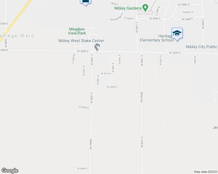 map of restaurants, bars, coffee shops, grocery stores, and more near 3380 1460 West in Logan