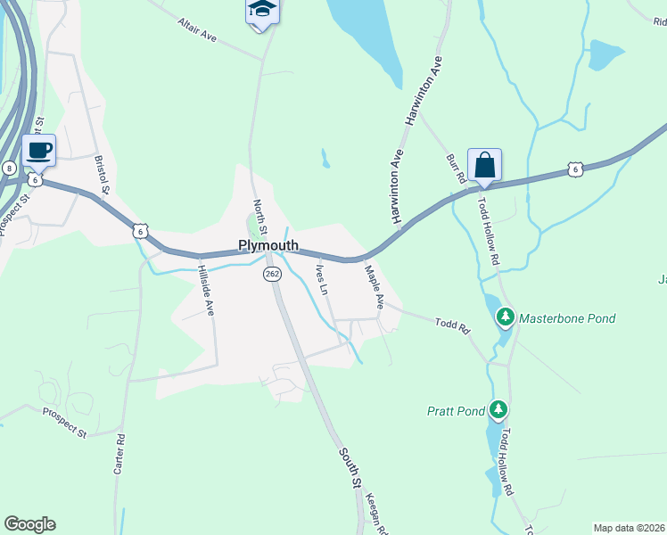 map of restaurants, bars, coffee shops, grocery stores, and more near 663 Main Street in Plymouth