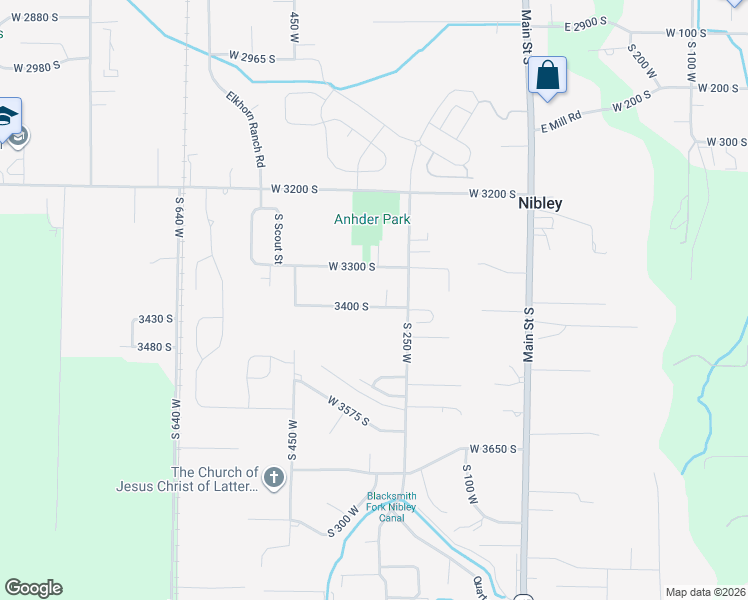 map of restaurants, bars, coffee shops, grocery stores, and more near 315 West 3400 South in Nibley