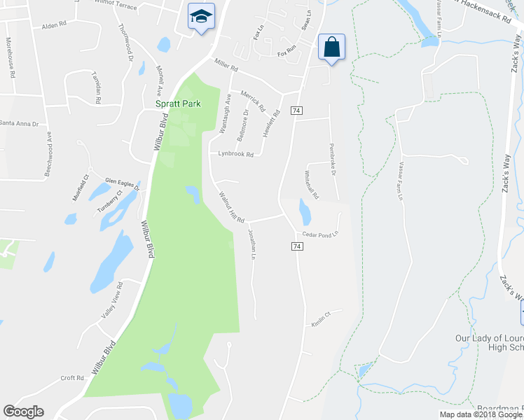map of restaurants, bars, coffee shops, grocery stores, and more near 29 Walnut Hill Road in Poughkeepsie