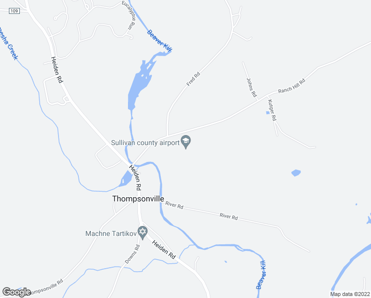 map of restaurants, bars, coffee shops, grocery stores, and more near 295 Ranch Road in Thompsonville