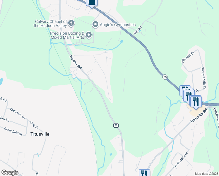 map of restaurants, bars, coffee shops, grocery stores, and more near 27 Robert Road in Poughkeepsie