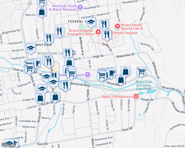 map of restaurants, bars, coffee shops, grocery stores, and more near 18 Henry Street in Bristol