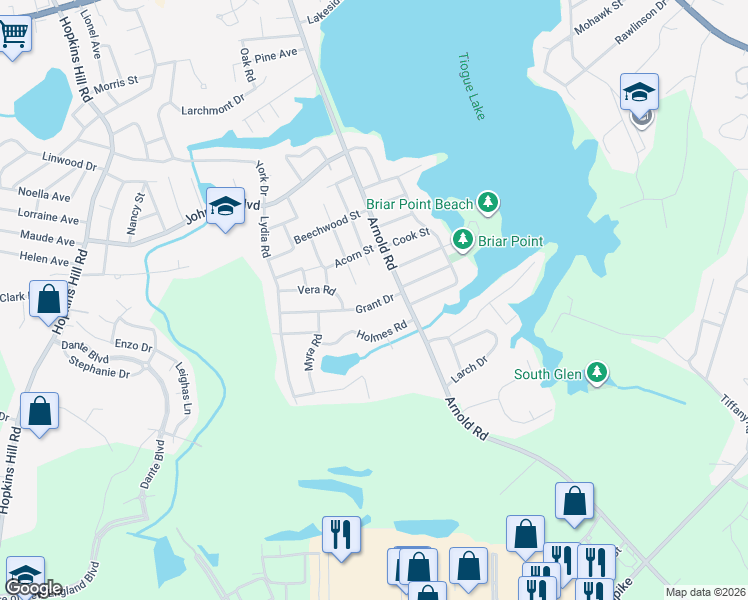 map of restaurants, bars, coffee shops, grocery stores, and more near 7 Grant Drive in Coventry