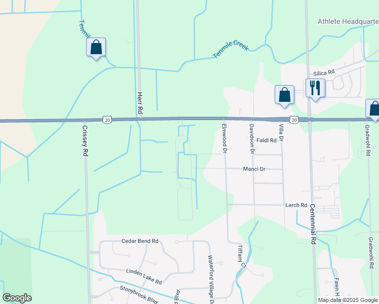 map of restaurants, bars, coffee shops, grocery stores, and more near 2933 Persimmon Drive in Sylvania