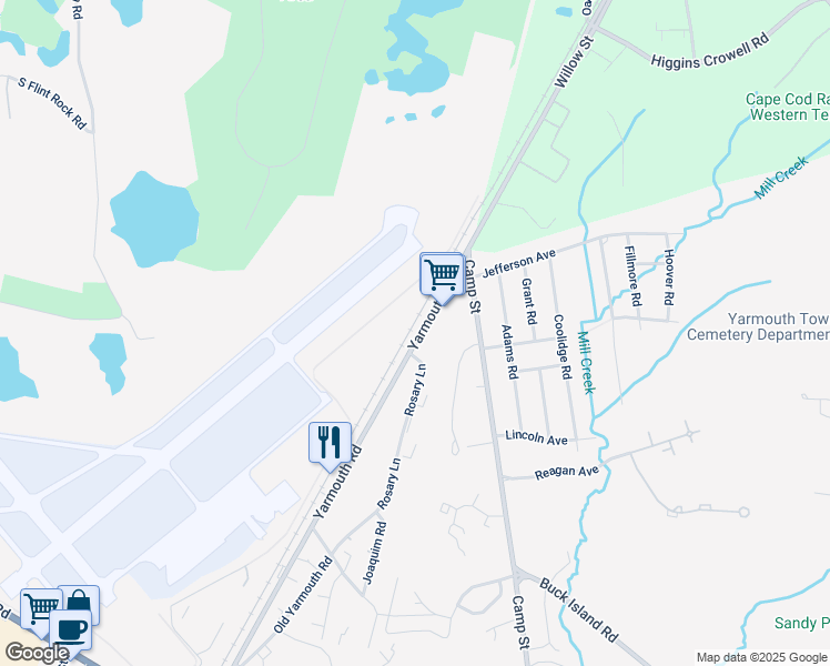 map of restaurants, bars, coffee shops, grocery stores, and more near 661 Yarmouth Road in Barnstable