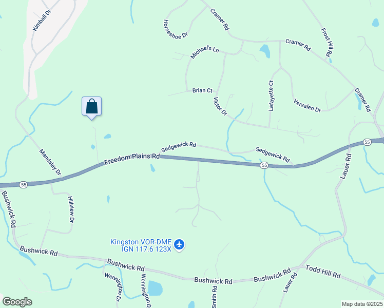 map of restaurants, bars, coffee shops, grocery stores, and more near 897 State Route 55 in Poughkeepsie