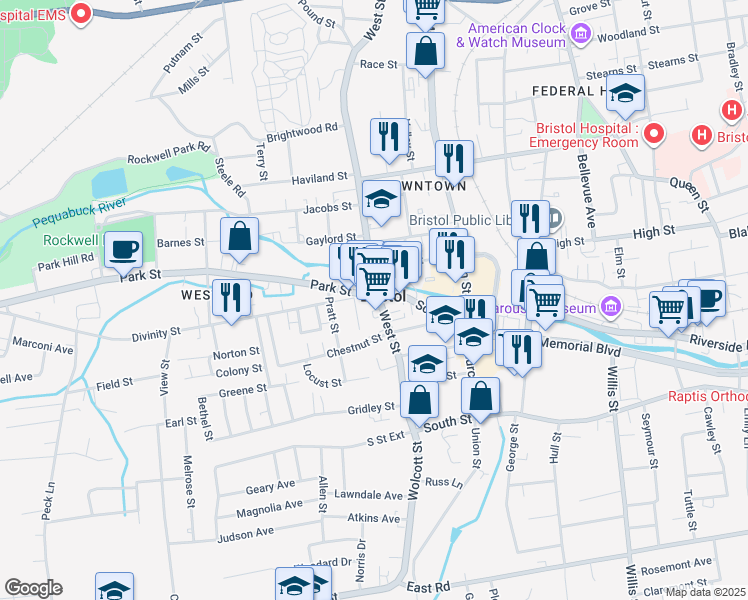 map of restaurants, bars, coffee shops, grocery stores, and more near in Bristol