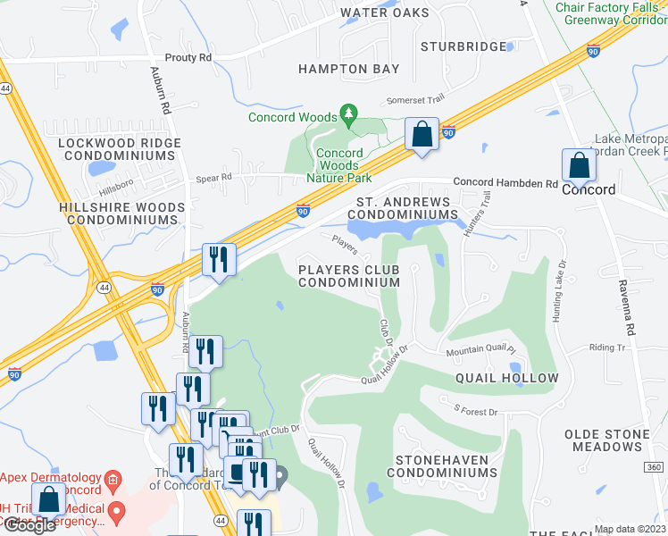 map of restaurants, bars, coffee shops, grocery stores, and more near 11209 Caddie Lane in Painesville