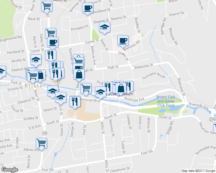 map of restaurants, bars, coffee shops, grocery stores, and more near 18 Henry Street in Bristol