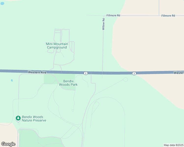 map of restaurants, bars, coffee shops, grocery stores, and more near 32132 Indiana 2 in New Carlisle