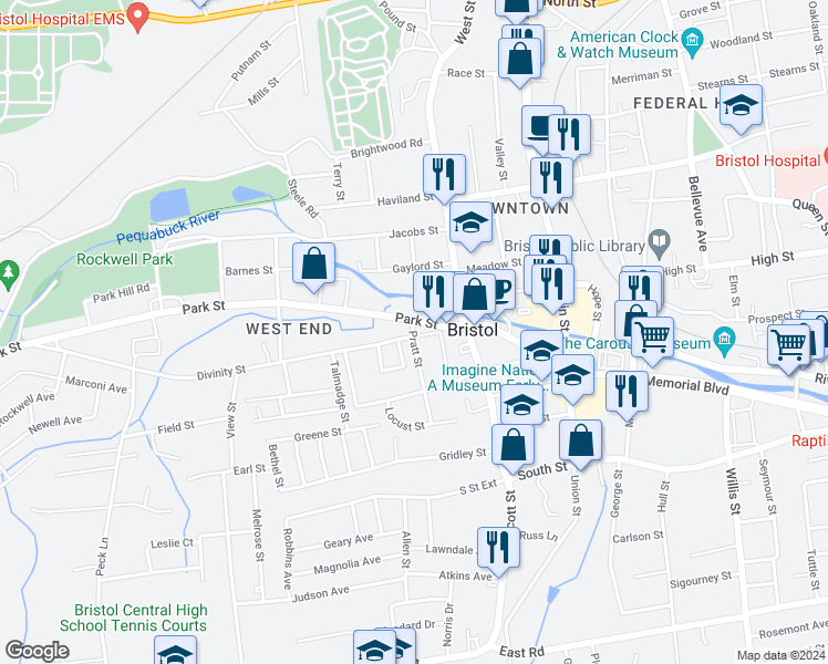 map of restaurants, bars, coffee shops, grocery stores, and more near 50 Divinity Street in Bristol