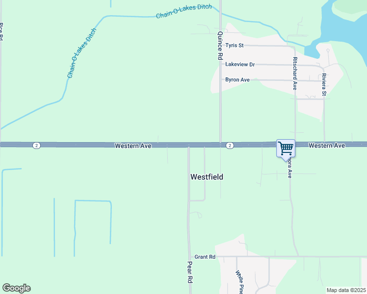 map of restaurants, bars, coffee shops, grocery stores, and more near 26650 Western Avenue in South Bend