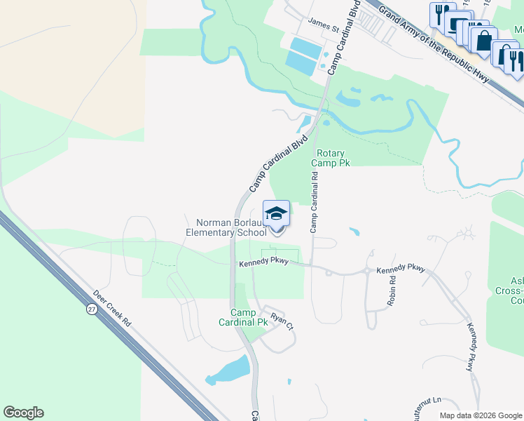 map of restaurants, bars, coffee shops, grocery stores, and more near 1167 Ryan Circle in Iowa City