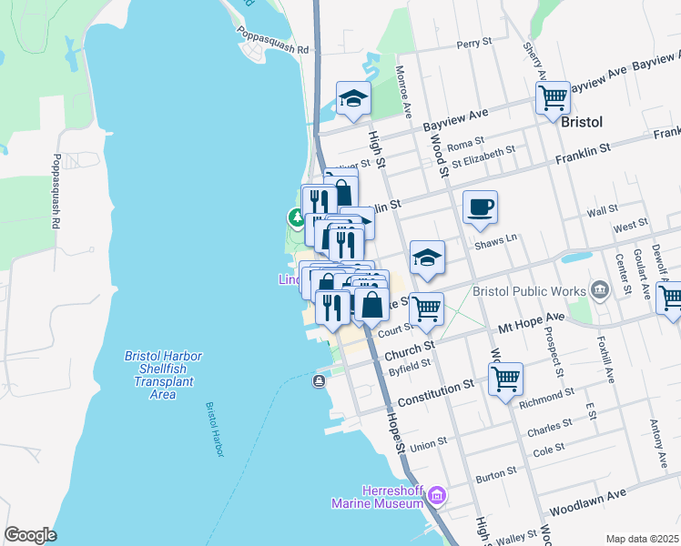 map of restaurants, bars, coffee shops, grocery stores, and more near 42 Bradford Street in Bristol