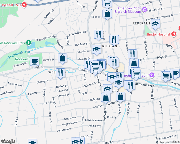 map of restaurants, bars, coffee shops, grocery stores, and more near 13 Landry Street in Bristol
