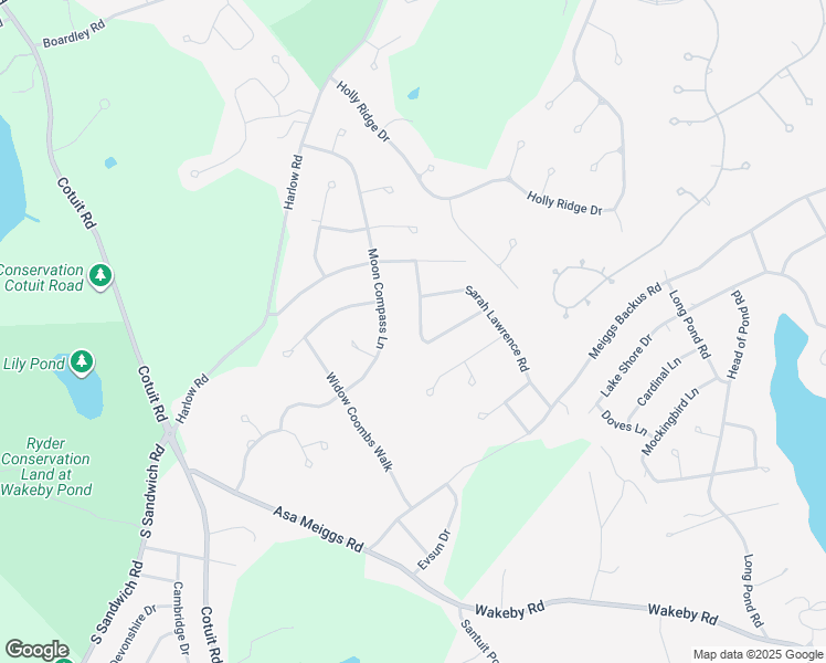 map of restaurants, bars, coffee shops, grocery stores, and more near 12 Susan Carsley Way in Sandwich