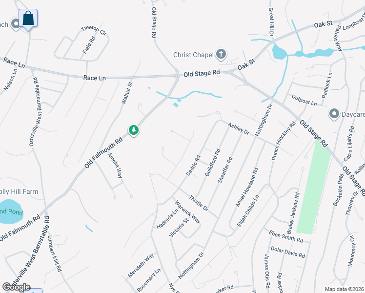 map of restaurants, bars, coffee shops, grocery stores, and more near 63 Foxglove Road in Barnstable