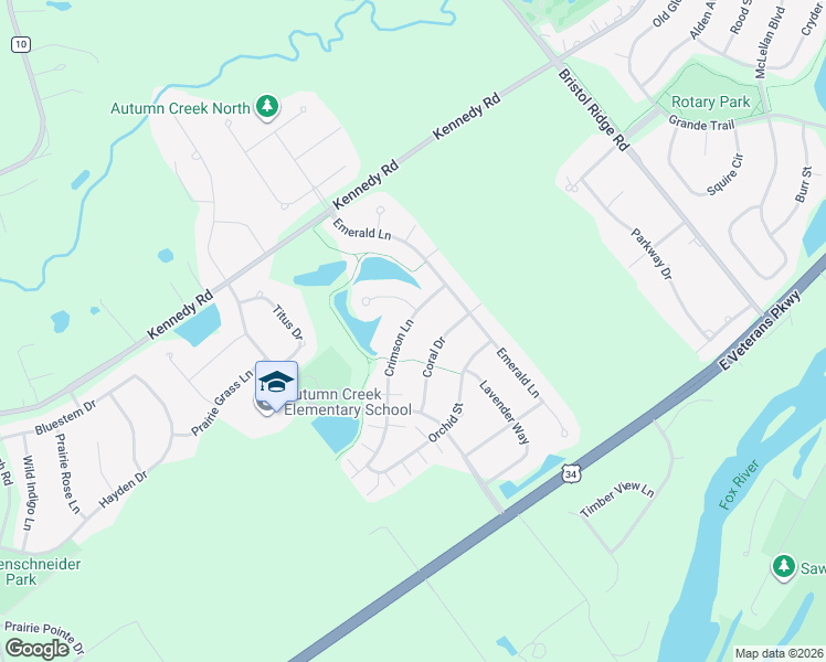 map of restaurants, bars, coffee shops, grocery stores, and more near 1538 Crimson Lane in Yorkville
