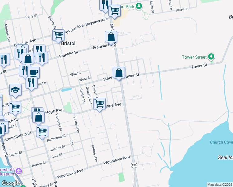 map of restaurants, bars, coffee shops, grocery stores, and more near 26 Sampson Street in Bristol