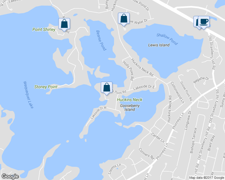 map of restaurants, bars, coffee shops, grocery stores, and more near 249 Holly Point Road in Barnstable