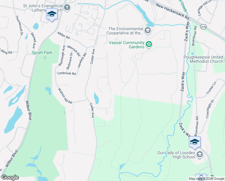 map of restaurants, bars, coffee shops, grocery stores, and more near 59 Pembroke Drive in Poughkeepsie