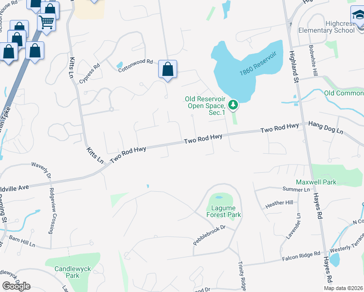 map of restaurants, bars, coffee shops, grocery stores, and more near 228 Two Rod Highway in Wethersfield
