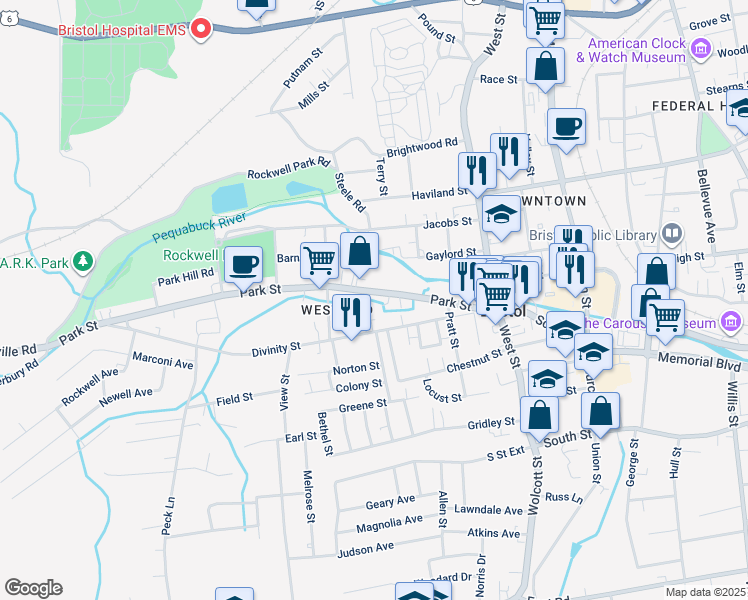 map of restaurants, bars, coffee shops, grocery stores, and more near 160 Divinity Street in Bristol