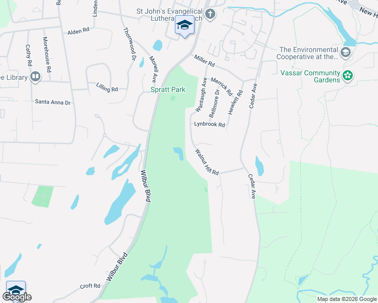 map of restaurants, bars, coffee shops, grocery stores, and more near 14 Walnut Hill Road in Poughkeepsie