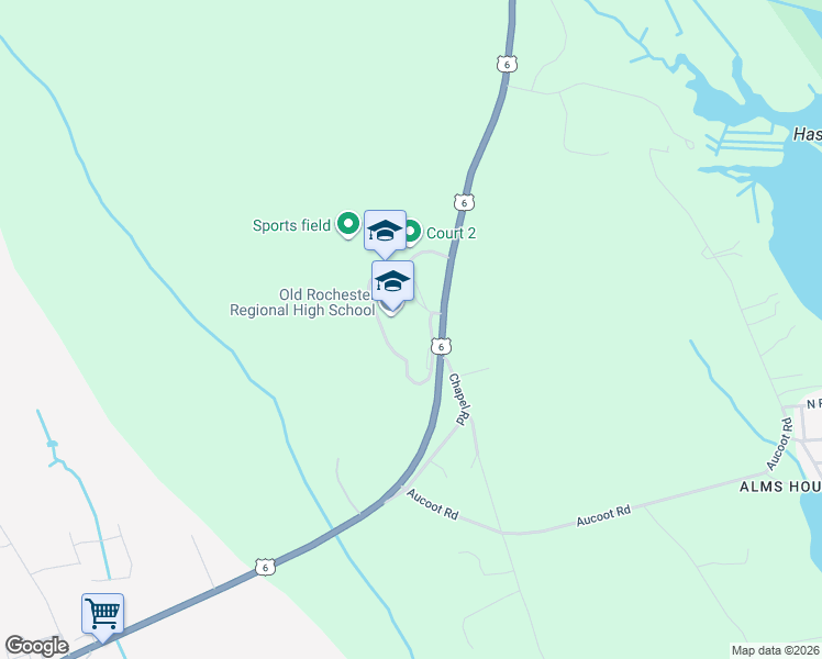 map of restaurants, bars, coffee shops, grocery stores, and more near 133 Marion Road in Mattapoisett