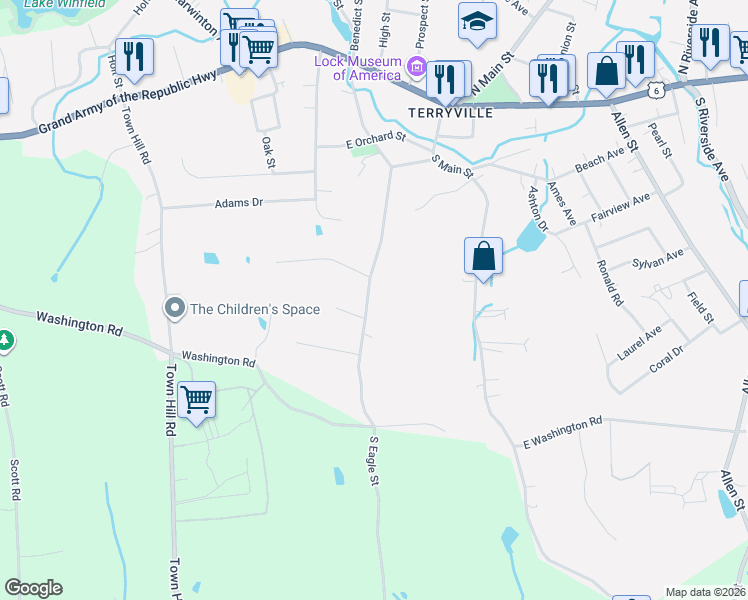 map of restaurants, bars, coffee shops, grocery stores, and more near 81 South Eagle Street in Plymouth