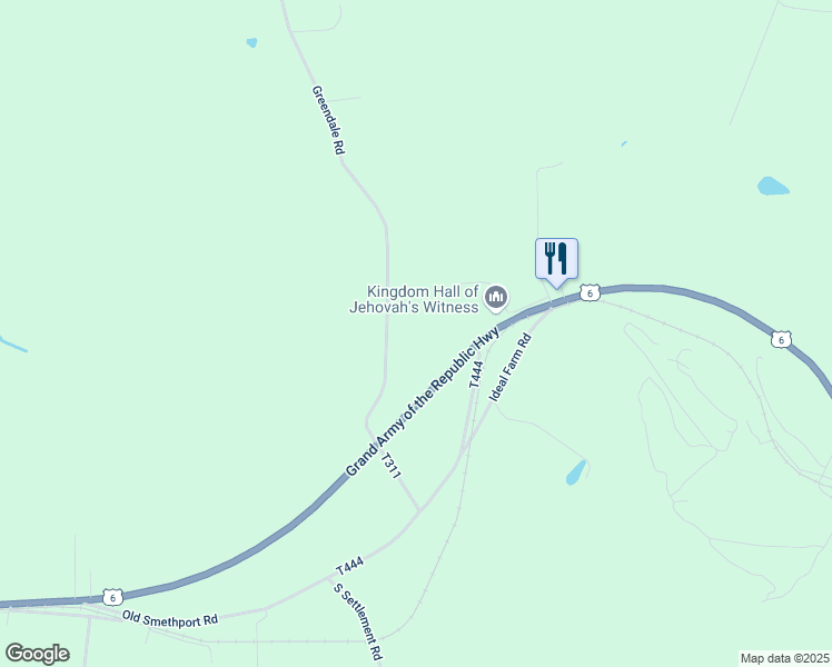 map of restaurants, bars, coffee shops, grocery stores, and more near Greendale Road in Kane