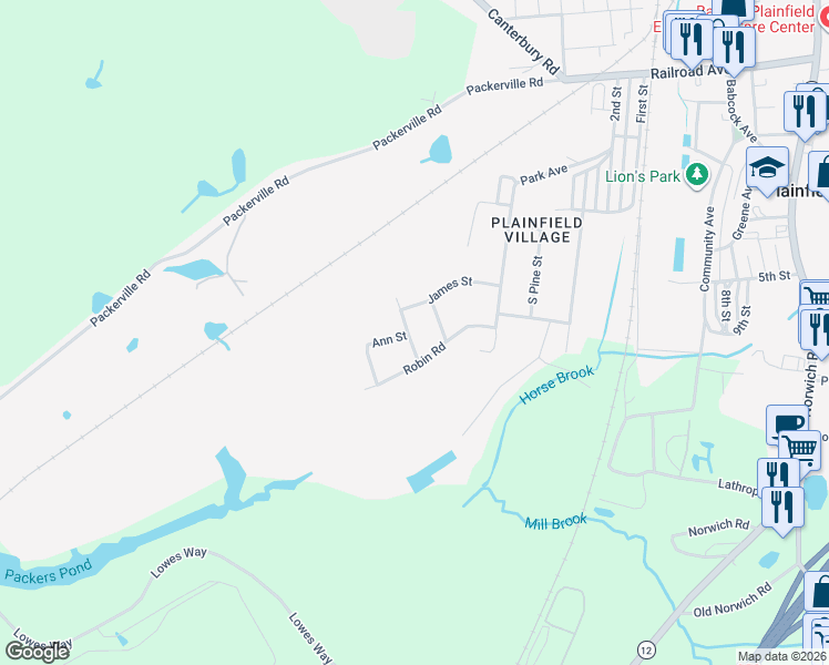 map of restaurants, bars, coffee shops, grocery stores, and more near 2 Judy Lane in Plainfield