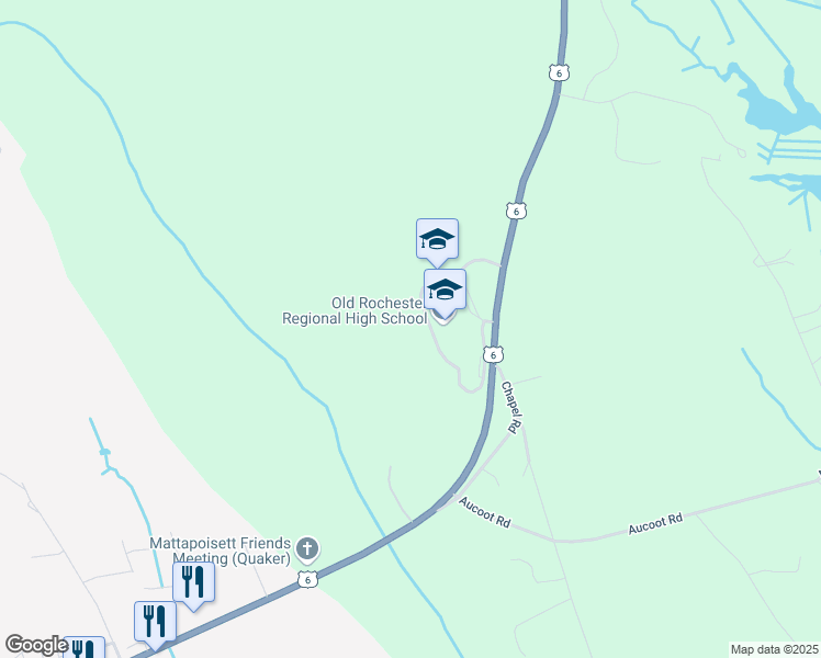 map of restaurants, bars, coffee shops, grocery stores, and more near 135 Marion Road in Mattapoisett